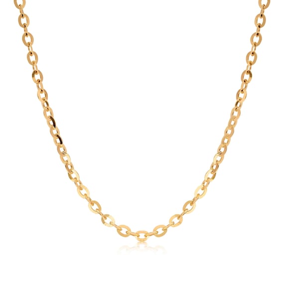 Dainty 14k Gold Shiny Cable Necklace - Minimalist Jewelry For Her - Real Gold - Elegant & Modern - Perfect Gift