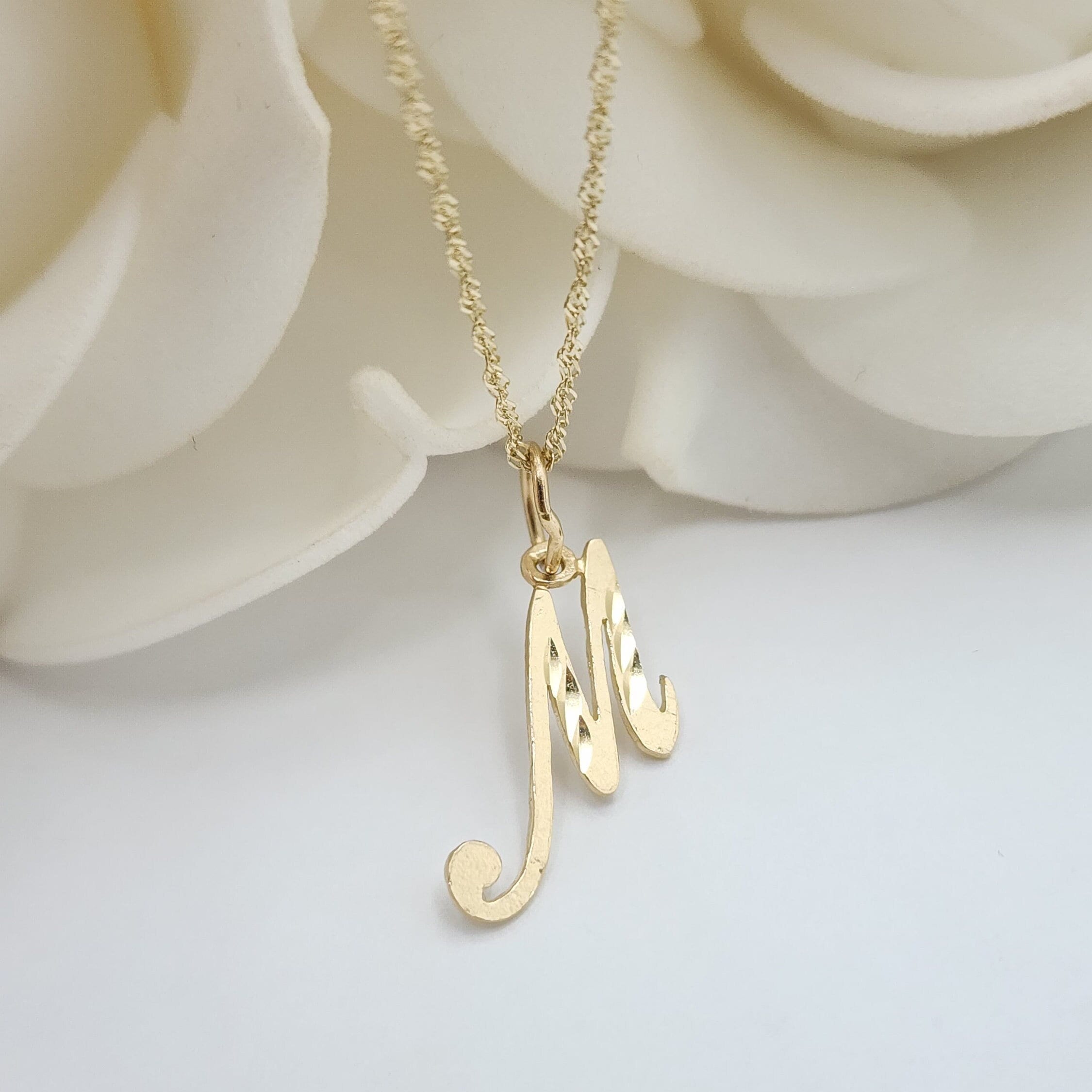 Cursive m necklace best sale