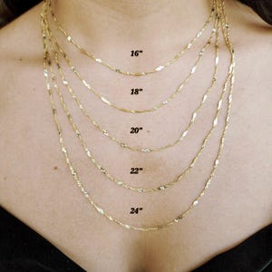 Solid 14k Gold Mirror Diamond Cut Chain - For Girls and Women - Dainty Chain - Real 14k Gold Shiny Necklaces - 14&quot; to 24&quot; Inches