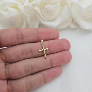 Mini 14k Gold Polished Cross Pendant