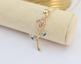 認定 14Kゴールド ローズ フラワー フィリグリー ベゼル ペンダント ネックレス並行輸入 翌日配達 14時〆 ゴールドローズ プリザーブドフラワー