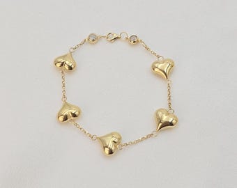 Purelei® Tiny Heart Bracciale Con Ciondolo A Cuore – In Acciaio Inox Placcato Oro 18k, Argento, Oro Rosa – Lunghezza Regolabile 16-19 Cm