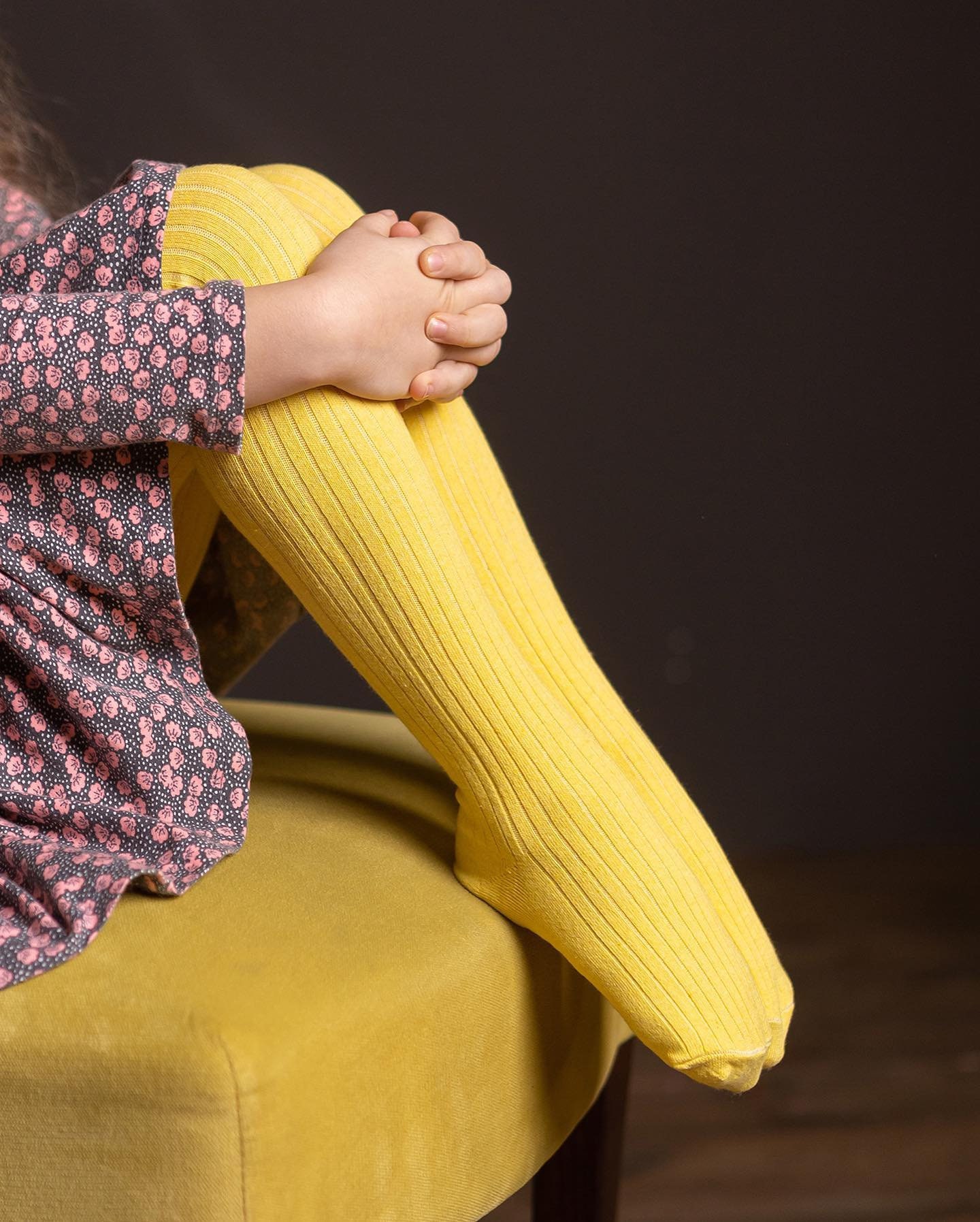 Children's Tights Ribbed , Color Mustard and Lemon, Baby Girl Tights ...