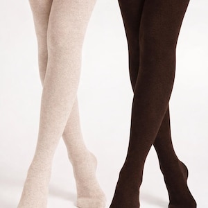 Over the knee Cotton Socks Women – Over the Knee Boot Socks – Long Knit Stockings Oatmeal Cream Chocolate