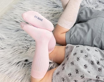 Calcetines altos hasta la rodilla para niños pequeños / Talla 1–3 años / Opciones de algodón suave acanalado y con encaje