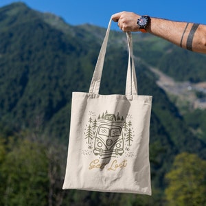 Get Lost Canvas Tote Bag. Travel Bag. Outdoors Lovers.