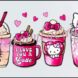 Valentinstag Kitty Pink PNG Wrap, 16 Unze Vollwrap