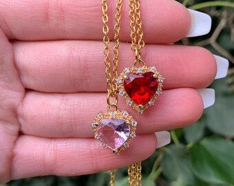 Heart gem hotsell necklace