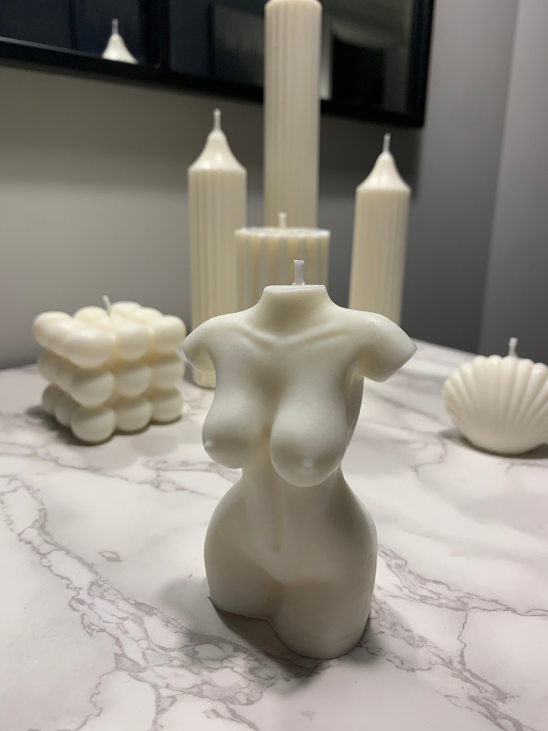 3x Torso Body Candle Collection Selection of three natural Etsy