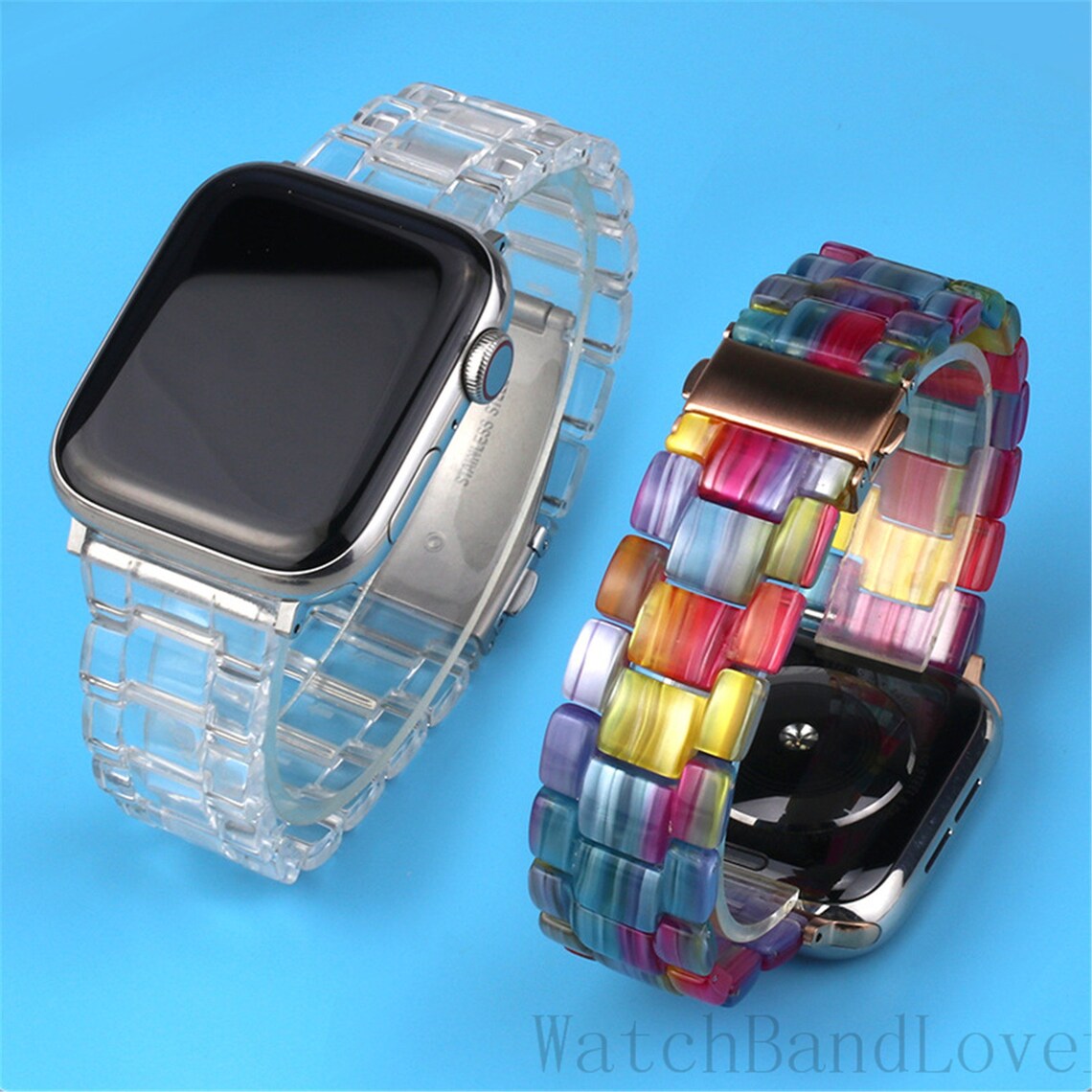 Rainbow Apple Watch Band 38mm 40mm 42mm 44m Transparent Etsy
