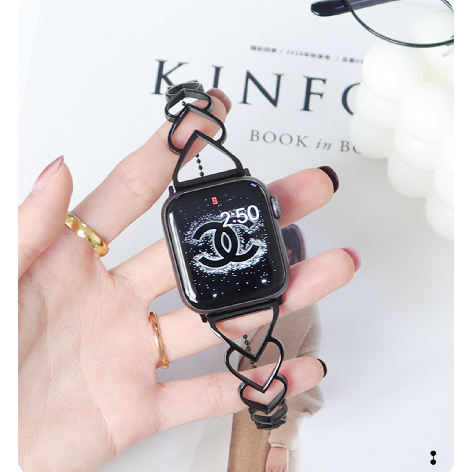 Gold Watch Band Women Luxury Gold Bracelet Iwatch Stainless Etsy