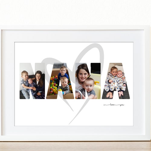 Nana Photo Frame Word Name Photo Frame Special Gift Mothers Etsy UK