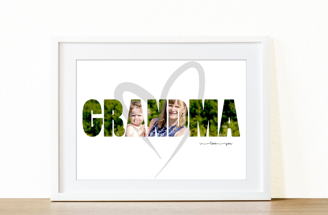 Grandma Photo Print Frame Personalised Gift Mothersday Etsy