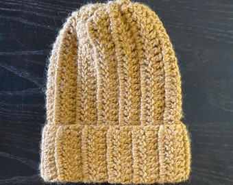 Berretto all'uncinetto per bambini in rame - realizzato con filato riciclato / berretto invernale / taglia per bambini / cappello di rame / divertimento invernale / vestiti per bambini / berretto per bambini