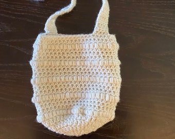 Small Cream Tote Bag | bag | clutch | small tote bag | crochet bag | gift bag | reusable bag | market tote | fair outfit | gift | childs bag