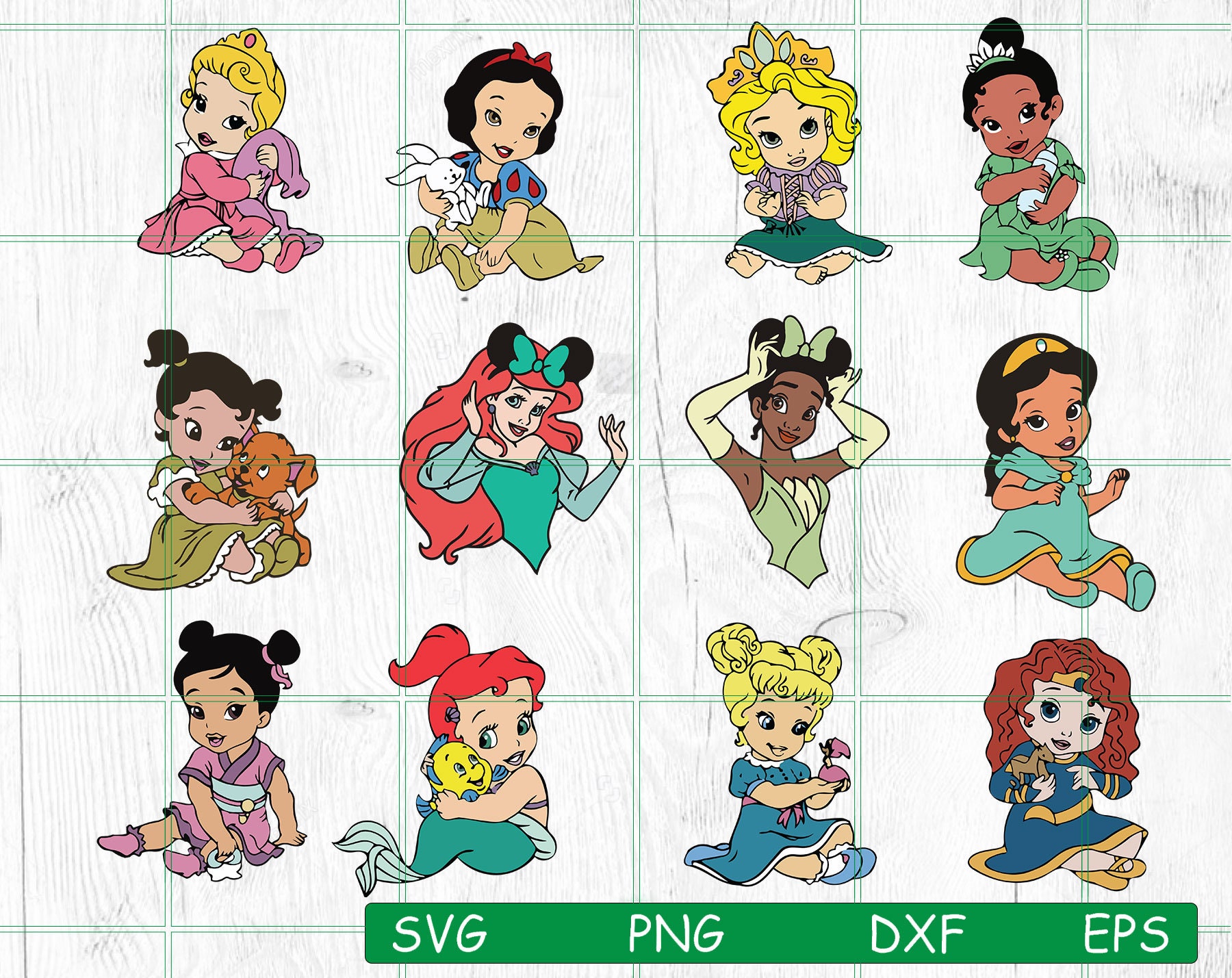 Download 12 Baby Princess Bundle Easy Cut SVG Layered by Color baby ...