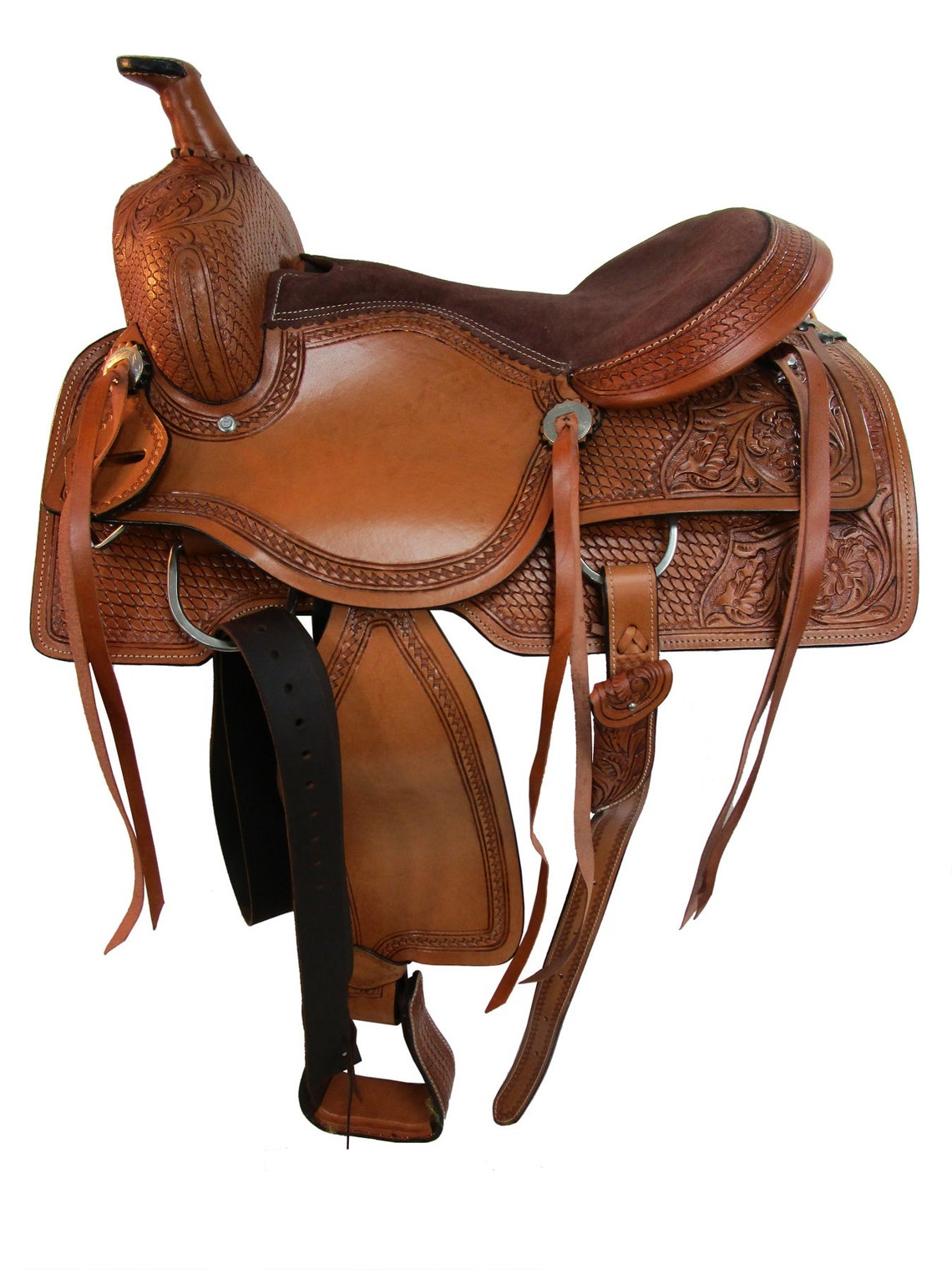 Horse Western Leather Barrel Racing Saddle Floral Basketweave - Etsy