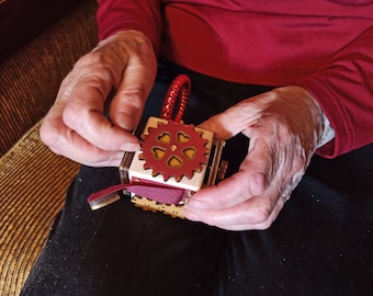 Dementia Activity Cube, Birch Wood Fidget Toy, Alzheimer's Gift
