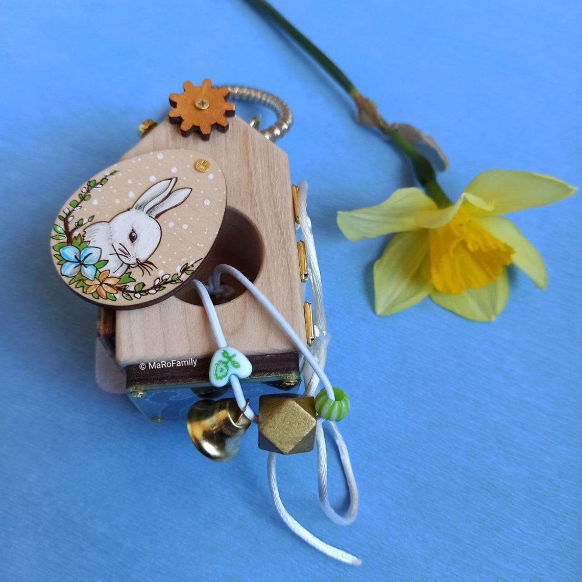 Busy Cube Rabbit Wood Easter Bunny Toy for Toddler Etsy