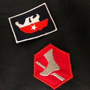 Johnny Silverhand cyberpunk inspired vest patches cosplay set embroidery bear and red leg prop replica fan art