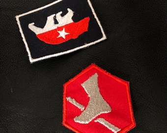 Johnny Silverhand cyberpunk inspired vest patches cosplay set embroidery bear and red leg prop replica fan art