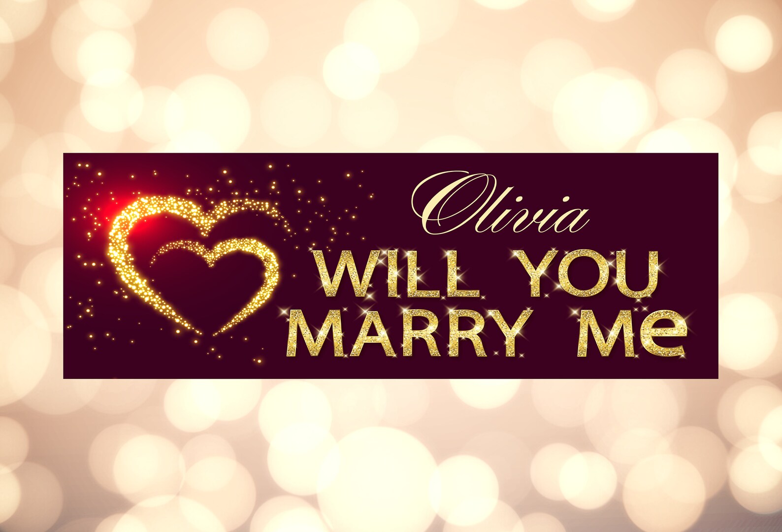 Will You Marry Me Banner Printable Unique Personalized Engagement Decor