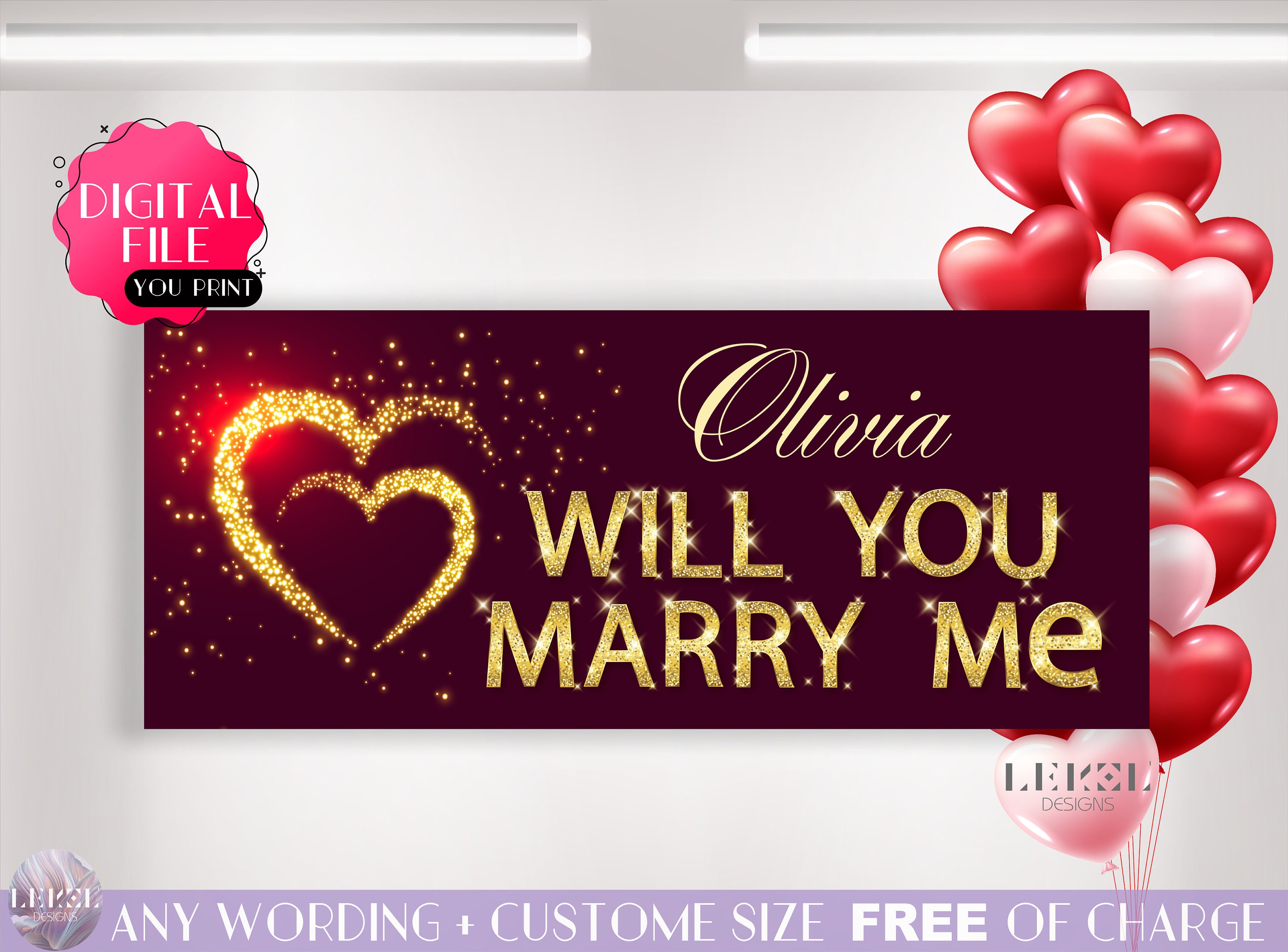 Will you marry me banner printable Marry me signs Proposal | Etsy