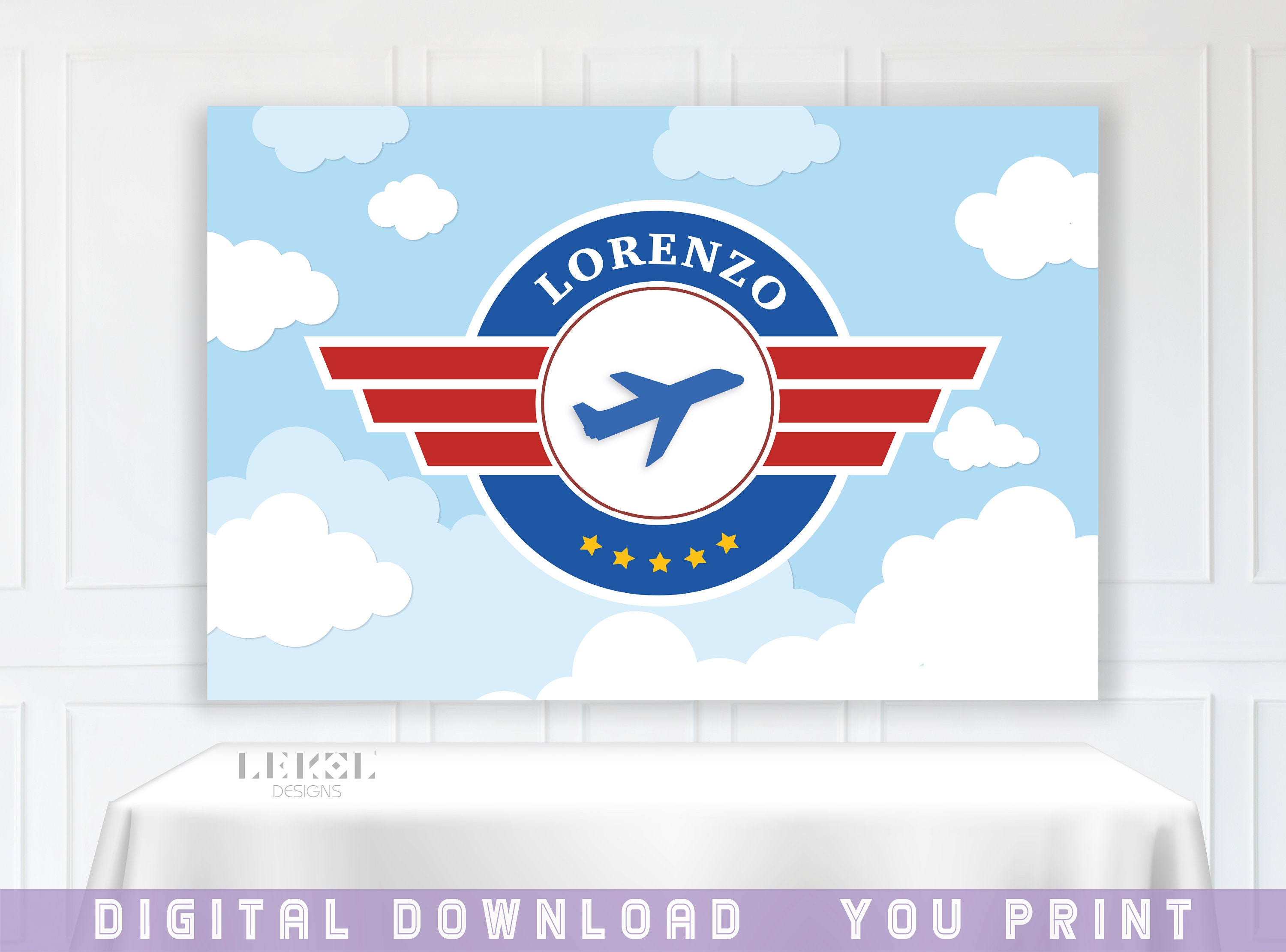 Airplane Personalized Banner Printable | Aircraft Bday Custom Decor ...