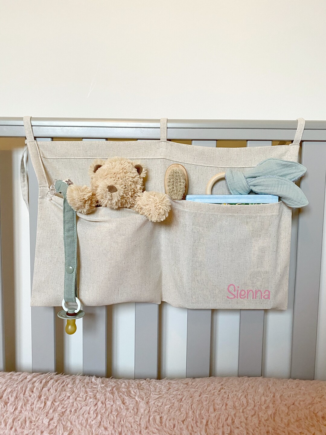 Personalised Cot Caddy Cot Organiser Baby Cot Tidy Etsy