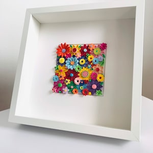 Art mural fleuri / Art mural 3D / Fleurs de quilling en papier / Décoration intérieure / Fleurs de printemps / Décoration d’art / Tentures murales / Art vertical / Art floral