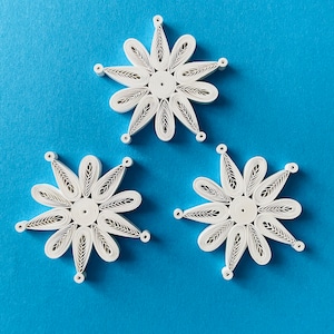 Set of 3 stars - Christmas Tree Ornament - Quilled Snowflake - Christmas Star - Quilling Christmas -Paper Ornament - Eco Friendly Gifts