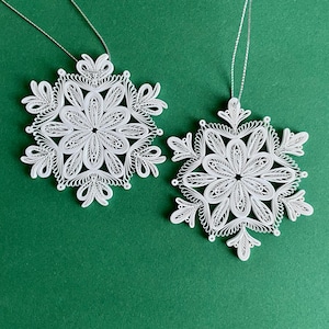 Christmas Tree Ornament - Quilled Snowflake - Christmas Mandala - Snowflake - Quilling Christmas Decor -Paper Ornament - Eco Friendly Gifts