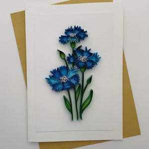Carta Fiordaliso | Carta 3D fatta a mano | biglietto per la festa della mamma | Biglietto di ringraziamento | biglietto d'auguri | Biglietto d'anniversario | carta bianca