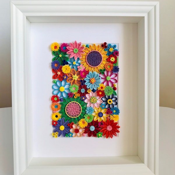 Blooming Wall art / 3D Wall Art / Paper Quilling Flowers / Home decor / Spring Flowers / Art decor / Wall hanging / Vertical Art /Flower art