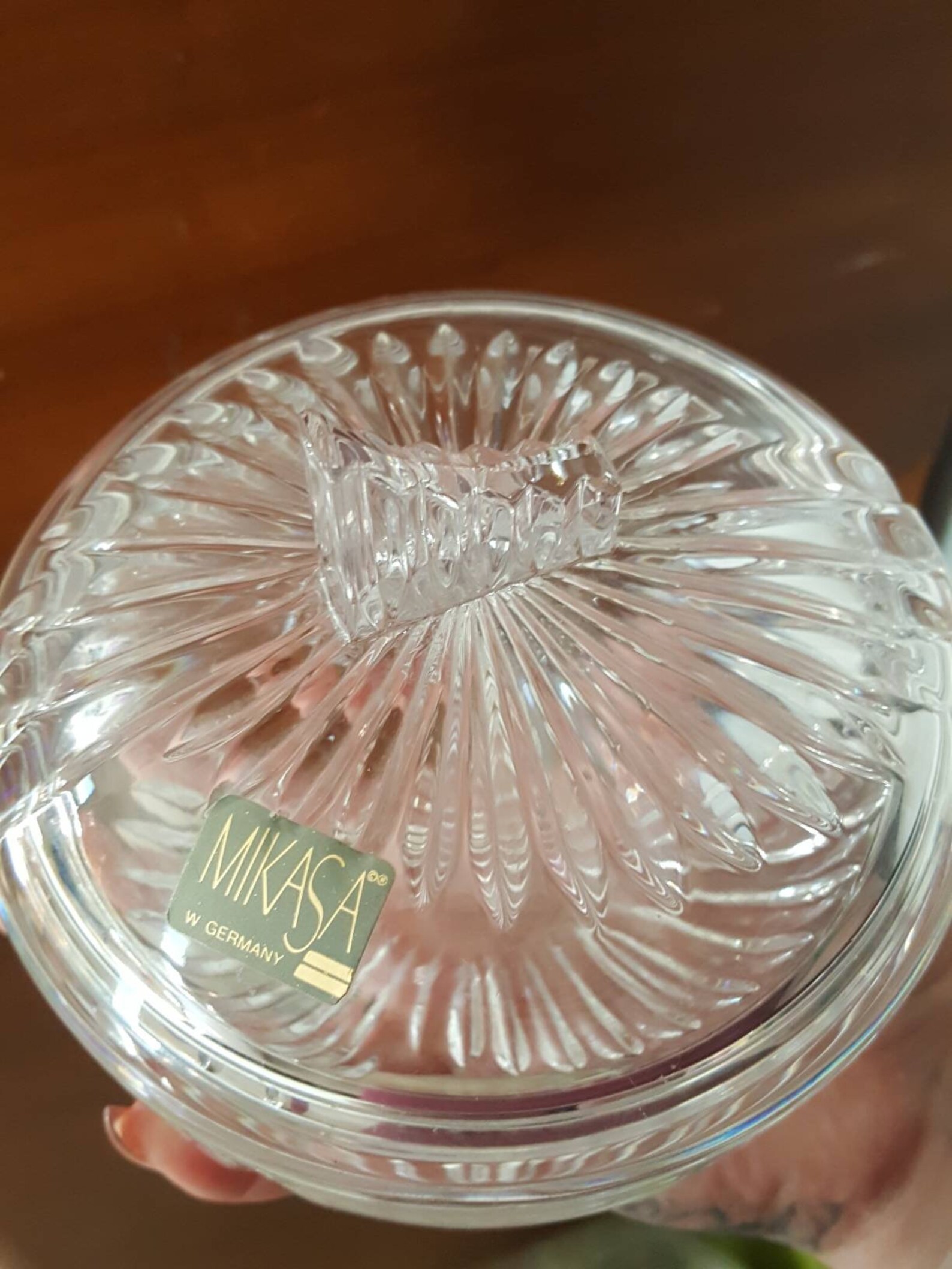 Vintage Mikasa crystal bowl with lid Etsy