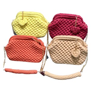 Handmade Crochet Bag, T Shirt Yarn Bag, Crochet Shoulder Bag, Recycled Yarn Bag, Handmade Summer Bag, Handmade Capri Bag