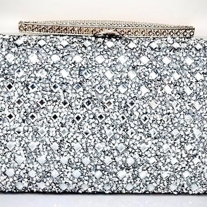 Bag, Purse, Clutch, Women’s Bag, Evening Bag, Elegant Bag, Rhinestone Bag, Silver Bag, Crystal Bag, Gift For Her