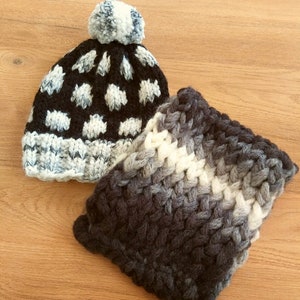 Wollmütze und Schal Set, Womens Winter Hut und Schal, Luxus Winter Hut Set, warme WinterMütze und Schal Set, handgemachte Wollmütze und Schal