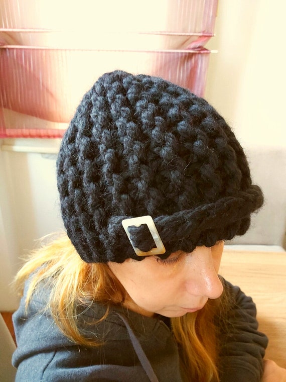 Alpaca Hat Gloves Set, Luxury Warm Winter Set, Black Hat and  display picture 2