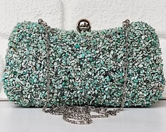 Bag, Purse, Evening Bag, Evening Purse, Clutch, Luxury Bag, Luxury Purse, Green Purse, Natural Stone Purse, Gift For Her, Bridemaides Gift