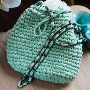 Bag, Shoulder Bag, Crossbody Bag, Bucket Bag, Crochet Bag, Summer Bag, Handmade Bag, Tiny Bag, Green Bag, Mint Green Bag, Fashionable Bag