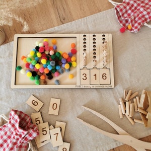 Montessori Numbers Board/ Wooden Numbers Montessori, Numbers Board/ Montessori Learning Material Board/ Montessori Games/ Montessori Activities