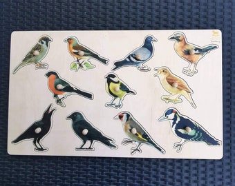 Puzzle prénom Montessori à partir de 3 ans puzzle en bois oiseaux