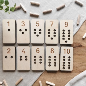 Montessori Spiele, Montessori Zahlen Board, Zahlen Tafel. Holzspielzeug Lernspielzeug 1-10