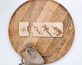 Montessori, Holzpuzzle ab 1 Jahre , Lebenszyklus, Frosch
