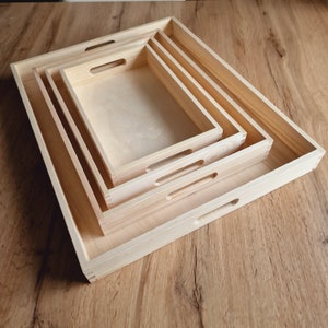 Holztablett Deko Tablett Montessori Waldorf Tablett Set