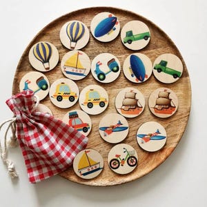 Memory Spiel aus Holz | Montessori Spielzeug | Gedächtnisspiel mit 10 Motiven | Holzspielzeug |  spielzeug 2 jahre | Memory ab 2 Jahre