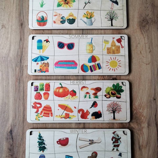 Puzzle Holzspielzeug Jahreszeiten Sorter Holzspielzeug Kinder Fruhlings Sommer Herbst Winnter