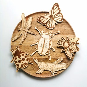 Lernpuzzle Holz Insekten-Edition, Holz Spielzeug, Montessori Insekten, Lernspiel Insekten, Insekten Puzzle Holz