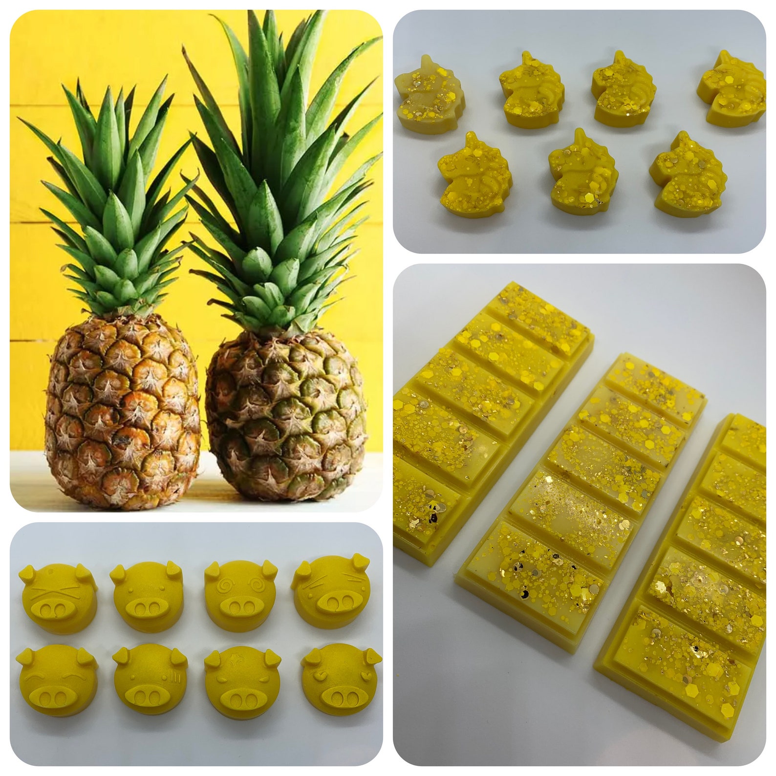 Pineapple Wax Melts Fruity Scented 100 Soy Wax Unicorns Etsy